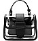 Buckle Accent Clear Transparent 2 in 1 Shoulder Satchel Bag