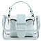 Buckle Accent Clear Transparent 2 in 1 Shoulder Satchel Bag