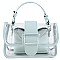 Buckle Accent Clear Transparent 2 in 1 Shoulder Satchel Bag