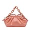 LARGE SIZE LINKED CHAIN FANCY SATCHEL SHOULDER BAG
