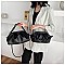 LARGE SIZE LINKED CHAIN FANCY SATCHEL SHOULDER BAG