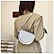 Crystal Rhinestone Round Shape Flap Cross-Body