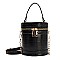 CROCODILE PRINT BUCKET SATCHEL - CROSS-BODY