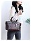 2 IN-1 Croc Round Top Handle Satchel Bag + Wallet