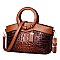 Crocodile Round Top Handle Quality Satchel