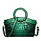 Crocodile Round Top Handle Quality Satchel