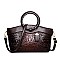 Crocodile Round Top Handle Quality Satchel