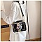 3D Flower-Pearl Design Chain Accent Satchel