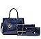 3 in 1 Patent Crocodile Glossy Satchel Set