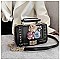 3D Flower-Pearl Design Chain Accent Satchel