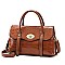 Crocodile Twist Lock Medium Size Satchel