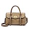 Crocodile Twist Lock Medium Size Satchel