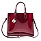 Patent Glossy Multi Compartment Satchel Bag