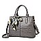 Croc Muti Compartment Scarfed Satchel Bag