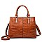 Croc Muti Compartment Scarfed Satchel Bag