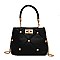 Gold Studded Twist Lock Satchel -Tote