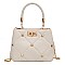 Gold Studded Twist Lock Satchel -Tote