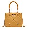 Gold Studded Twist Lock Satchel -Tote