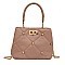 Gold Studded Twist Lock Satchel -Tote