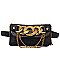 Crocodile Linked Chain Accent Flap Cross-Body