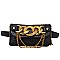 Crocodile Linked Chain Accent Flap Cross-Body