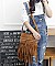 Studded Fringed Cross Body Bag