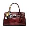 Crocodile Padlock Scarfed Handle Satchel