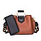 2 in 1 METAL HANDLE SATCHEL BAG & WALLET