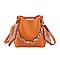 Scarfed / Chain Accented Bucket Shoulder Bag