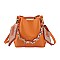 Scarfed / Chain Accented Bucket Shoulder Bag