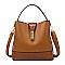 Flap Accented Bucket Hobo Bag