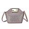 Stone-Studs Metal Handle Satchel Bag