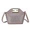 Stone-Studs Metal Handle Satchel Bag