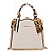 Scarfed Boxy Shape Fancy Satchel Boutique Bag