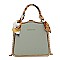 Scarfed Boxy Shape Fancy Satchel Boutique Bag