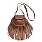 Flap Top Fringed Cross Body