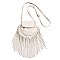 Flap Top Fringed Cross Body