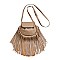 Flap Top Fringed Cross Body