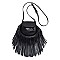 Flap Top Fringed Cross Body