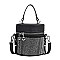 RHINESTONE BUCKET SATCHEL - CROSS-BODY