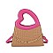 Heart-Shaped Handle Croc Satchel - Crossbody Bag