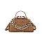 3D & Chain Accent Croc Metal Handle / Satchel