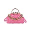 3D & Chain Accent Croc Metal Handle / Satchel