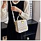 Boxy Shape Quilted Accent Satchel / Shoulder Bag