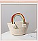 Rainbow Handle Trendy Cotton Straw Bag