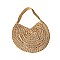 Circled Pattern Straw Round Tote