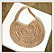 Circled Pattern Straw Round Tote