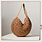 Circled Pattern Straw Round Tote