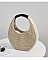 Knitted Straw Carry Satchel Basket Bag