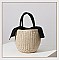 Pearl Glasses Icon Straw Bucket Bag
